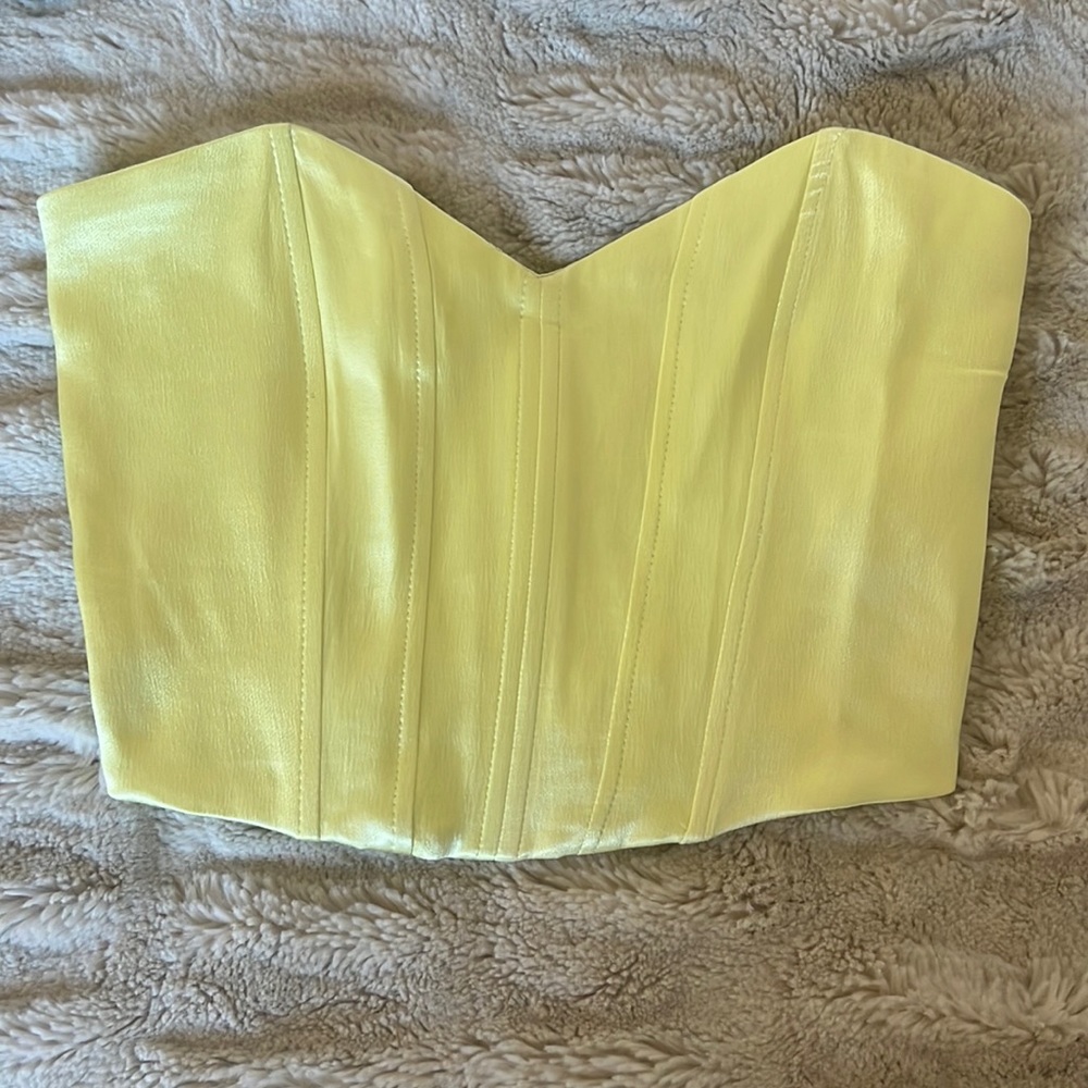 Cute yellow cropped corset top